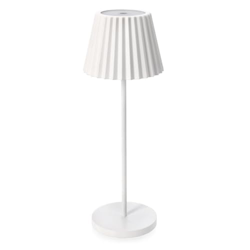 Decor Space Lámpara de mesa Artika de metal con LED, luz cálida, 36 cm (blanco)