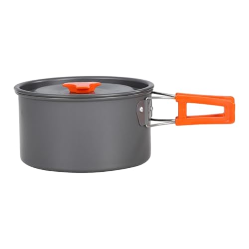 rockible Camping Pot Cookware Non Stick Compact Boiling Water Lightweight Saucepan Cooking Pot for Explorers Picnics Fishing People, 19.5cmx19.5cmx11.5cm