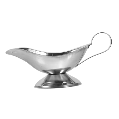 Cabilock Stain Steel Sauce Sauce Boat Sauce Cup Home Hotel Sauce Pot for Pouring 21x9.5x8cm