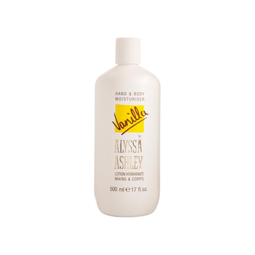 Alyssa Ashley - Crema Corpo e Mani Dopo Doccia o Bagno alla Vaniglia, Lozione per Pelle Idratata, Sana ed Elastica - Adatto a Tutti i Tipi di Pelle - 500ml