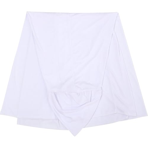 Housse de table extensible blanche nappe cocktail elastique unie pour table ronde haute bar - 2