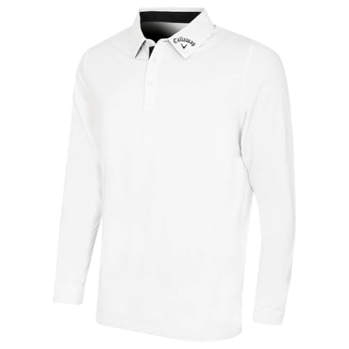 Callaway Golf Mens Long Sleeve Polo Shirt - Bright White - L