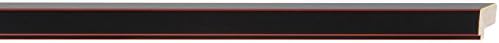 Picture Frame Moulding (Wood) 100ft Bundle - Contemporary Black Finish - 0.625" Width - 1/2" Rabbet Depth