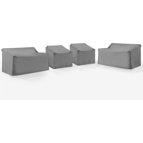 HomeStock Neo-Classical Nostalgia 4Pc Outdoor Sectional Furniture Cover Set, Washable Slipcovers for Living Room - 36.5