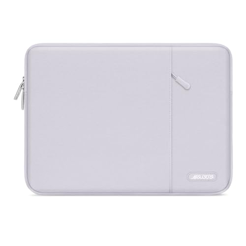 Image of MOSISO Laptop Case 13.3 inch, 13-13.3 inch Laptop Sleeve Compatible with MacBook Air /Pro 13 /Pro 14 M5 M4 M3 M2 M1, HP Dell ASUS Lenovo,Polyester Vertical Computer Sleeve Bag with Pocket, Dusty Lilac