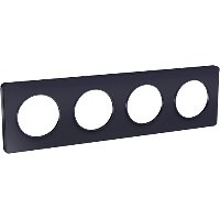 Schneider Electric - Odace Touch, plaque Anthracite 4 postes horiz. ou vert. entraxe 71mm - S540808