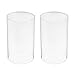 NOLITOY Candle Holder Tube Shade 2pcs Candle Holder Sleeve, Clear Glass Bottomless Cylinder Candleholder, Candle Chimney Tube Cover, Open Ended Candle Shade Open Ended