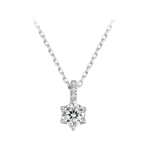 Collier en Moissanite 1CT Argent Blanc : Le Cadeau Pendentif Diamant Idéal