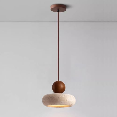 Lampes Suspendues Naturelles LED Bois Luminaire d'Îlot Cuisine et Chevet