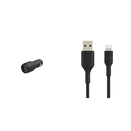 Cargador de coche Belkin 24W y cable Lightning de un metro para iPhone
