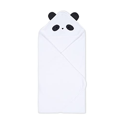 Image of Masilo 100% Cotton Hooded Towel /Ideal for Babies 0-18months / Luxurious and Super Absorbent Baby Towel /Infant to Toddler Wrap Towel with Hood /Soft, Lightweight and Breathable /Panda /White