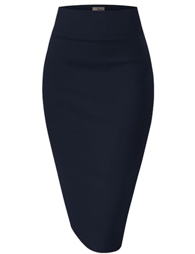 Image of Hybrid & Company Women's Scuba Pencil Skirt | Scuba stretch fabric, sleek tailored design, comfortable fit, suitable for office, meetings, and professional settings