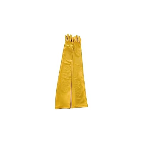 unbrands HNASUIT Women 20.9" Long Over Elbow Length Spandex Opera Gloves 20S Flapper Evening Party Stretchy Costume Gloves,Yellow Cover