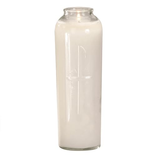 Trinity Church Supply Weekly Polarlite Candle Paraffin Wax Unscent Long Hours Lasting Candle for Baptism First Communion Decoration, Pack of 12