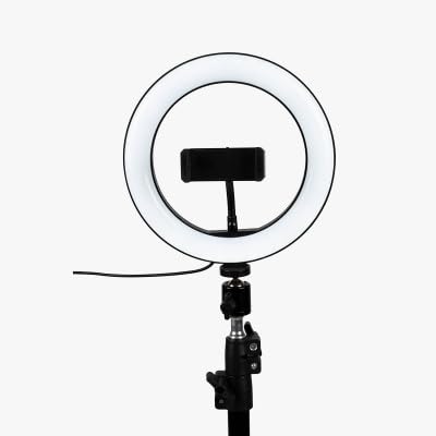 Aro de luz led selfie para transmisiones en vivo y grabaciones de video en casa con tripode 4