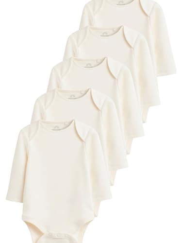 NEXT Baby 5er-Pack Essential Bodysuits mit langem Arm Creme 62-68