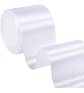 JRSHIRLEYLTD Ruban Cadeau Blanc - 5 Cm X 22 M - Satin De