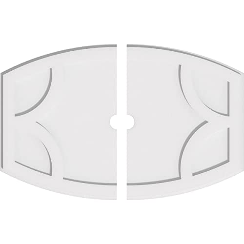 Image of Ekena Millwork CMP32X21KY2-02000 Kailey Architectural Grade PVC Contemporary, Two Piece Urethane Ceiling Medallions 32 inchW x 21 3 /8 inchH x 2 inchID x 17 1 /4 inchC x 1 inchP