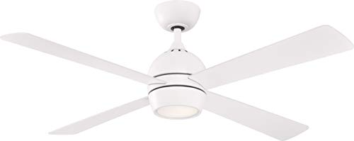 Fanimation Kwad 52 Inch Indoor Ceiling Fan With Led Light Kit - Matte White #TOP21