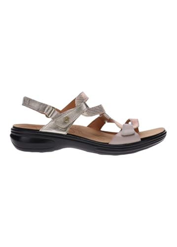 Image of Revere Emerald 3 Women's Sandals - Premium Soft Leather, Adjustable Straps & Contoured Footbed - Orthotic Arch Support for Stylish Comfort & All-Day Wear Mixed Metallic 12-12.5 M US