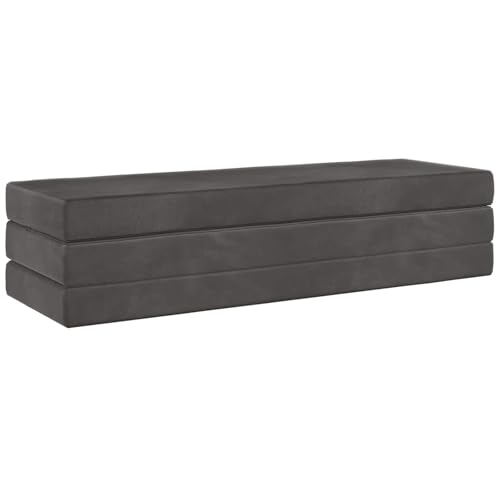 Sofá plegable con espuma de alta densidad y respaldo ajustable gris 4