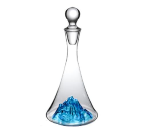 AZHKJKZH Decantador Vino Decantador De Vino Cristal con Aireador Iceberg Azul Y Tapón. Accesorios For Accesorios Bar(1000ml)