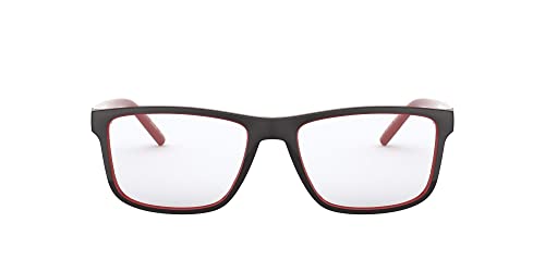 Arnette Men's AN7183 Krypto Square Prescription Eyeglass Frames, Grey On Red/Demo Lens, 51 mm