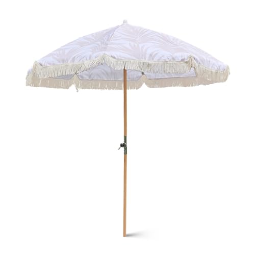 Parasol de jardin d'extérieur de 2 m inclinable avec mât en bois et 8 baleines