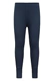 Mountain Warehouse Talus Kids Base Layer Thermal Pants - Moisture Wicking, Lightweight & Quick Drying Leggings, Boys & Girls - Spring Summer, Outdoors, Travelling Navy Kids Size 5-6 Years