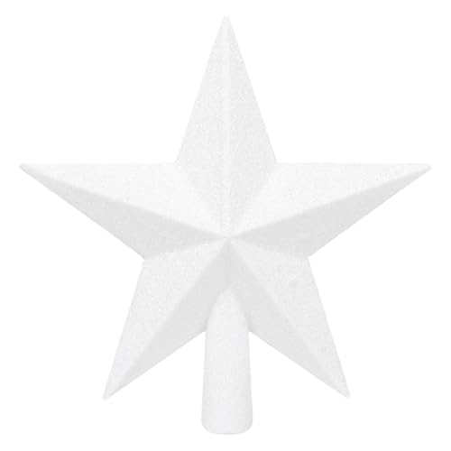 SULOLI Estrella para Àrbol de Navidad，19cm Estrella Blanca para Navidad，Estrella para Àrbol de Navideña para Decoración，Hogar，Fiestas