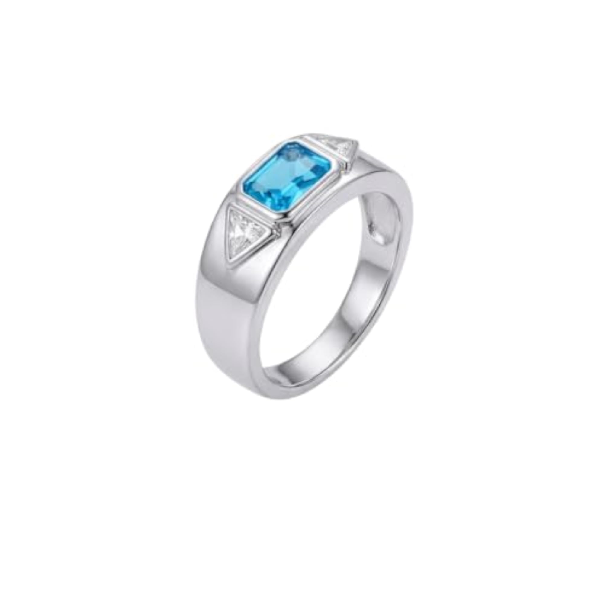 Tri-Stone Silver Statement Ring, Elegant Design for Women
