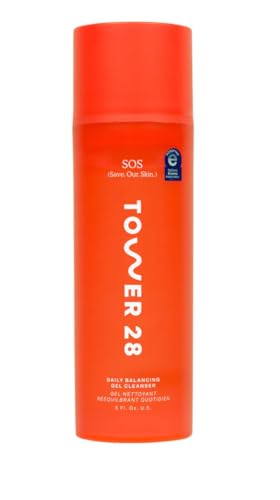 Tower Two Eight SOS Daily Balancing Gel Cleanser, Gentle Low Foam, Sensitive Skin Safe, 5 fl oz