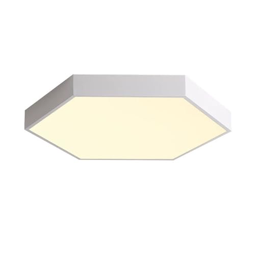 KISAD 11.8″ Acrylic Thin Hexagon Flush Mount Ceiling Lamp Nordic Creative Ceiling Light Fixture Minimalism Flat Ceiling Lights for Living Room Bedroom Office Hallway(White)