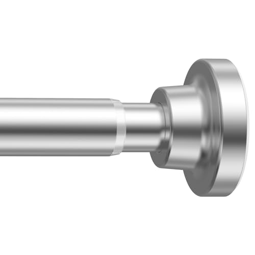 AIZESI 1pcs Silver Shower Curtain Pole 90-160 Cm, Adjustable Shower Curtain Rail For Windows, Kitchen， Closet， Doorway Curtain Spring Tension Rod, Easy Installation，Shower Poles Extendable No Drill