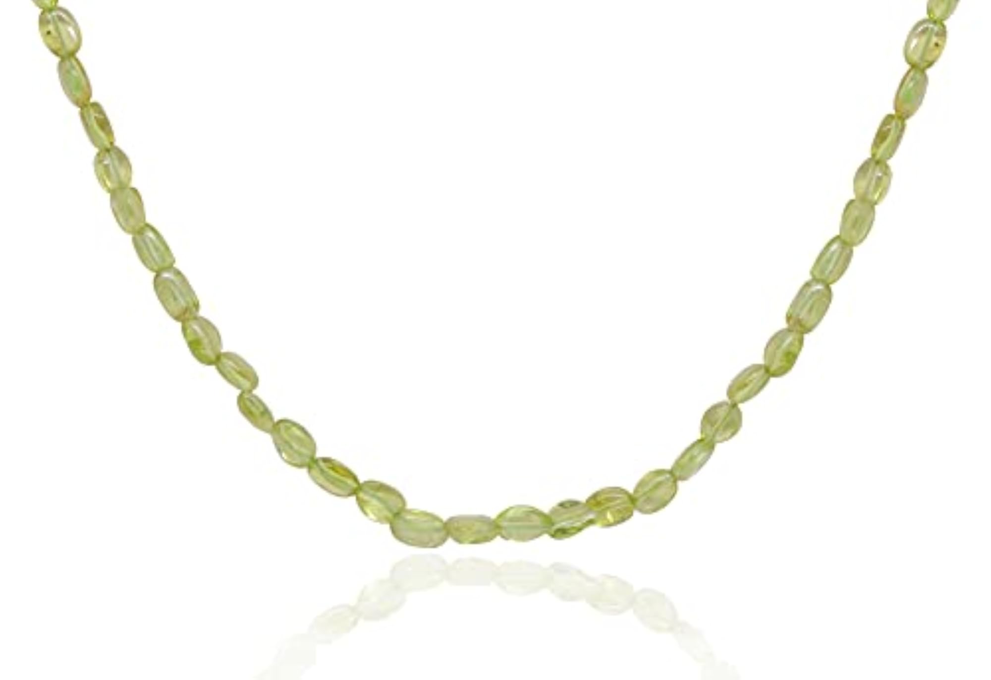 Peridot Gemstone Oval Shaped Cabochon Bead String