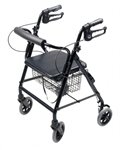 Graham Field Walkabout Four-Wheel Hemi Rollator Lumex Walkabout Four-Wheel Hemi Rollator Black E0143 + E0156