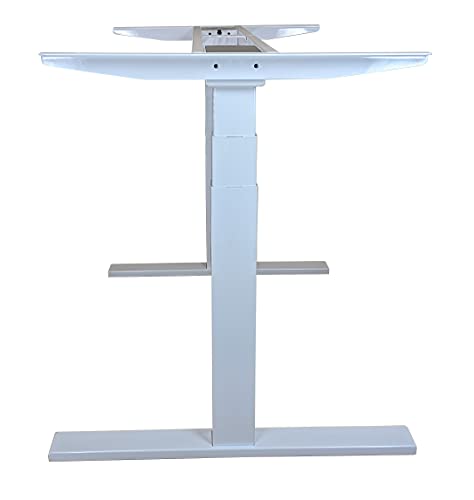 Rise Up Dual Motor Electric Adjustable Height Width Standing Desk Frame With Memory Premium Quality Sit Stand Up Ergonomic Home Commercial Office Desk Base Legs Base Table No Desktop Computer White #TOP5