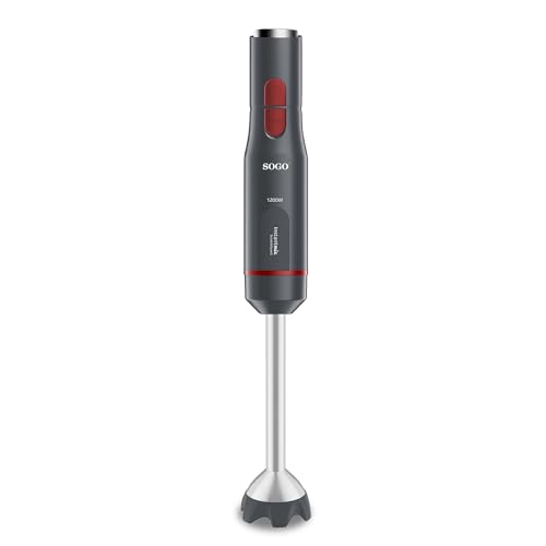 SOGO Batidora de Mano InstantMix ScratchGuard 1200 W – Mezclador de Mano con Accesorios, Mandos Ergonómicos y Protección ScratchGuard, Color Gris