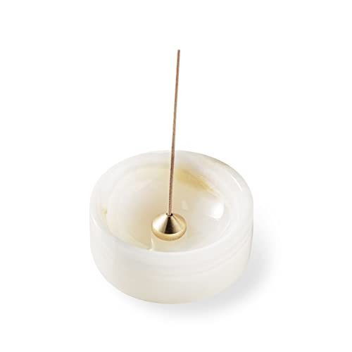 PHINILUX Pearly Onyx Japanese Incense Holder for Sticks, Cone Ash