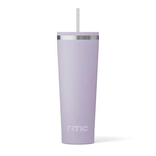 RTIC Ceramic-Lined Stainless Steel Tumbler 28oz with Spill-Resistant Lid