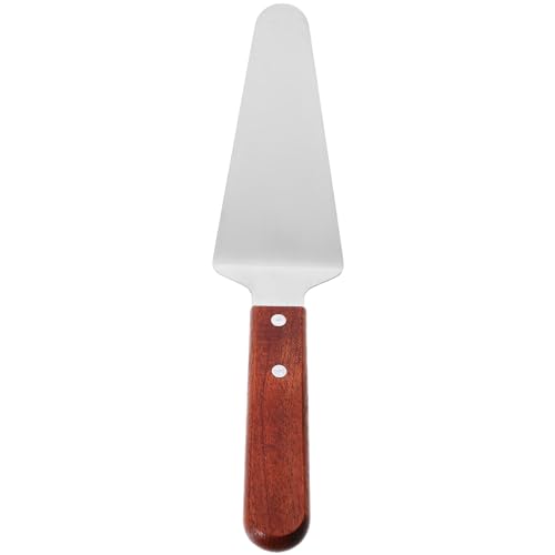 ULTECHNOVO Stainless Steel Pizza Spatula with Wooden Handle Triangle Pizza Shovel for Baking Serving Cheese Cake Pie and Pastry at Home or Party Kitchen Baking Tool 10.23X2.36X0.59In