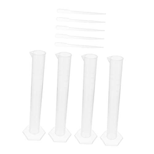 Cylindre gradué 100ml en plastique avec pipettes 3ml et bec verseur pour mesure de laboratoire