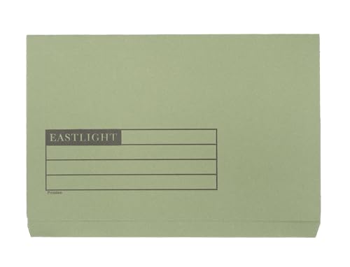 Image of Eastlight Foolscap Full-Flap Manilla Document Wallet, Box 50, Colour Green