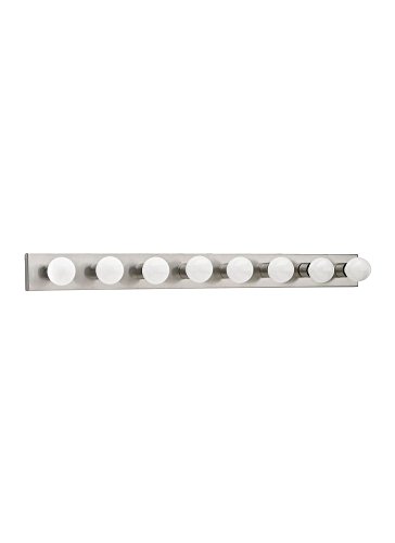 Image of Generation Lighting 4740-98 Center Stage Traditional Eight Light Wall /Bath Vanity Style Fixture Brushed Stainless Finish, 1-Light, cETL Listed, Safety Rated for Wet Locations