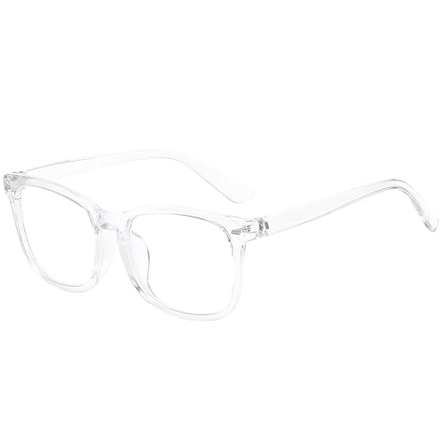 Image of Clear Blue Light Glasses for Women and Men, Fashionable Square Frame Glasses with Anti Glare Protection