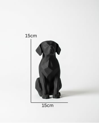 Image of Eco-Friendly Black Dog Statue - Modern Home Decor Accent | Minimalist Pet-Inspired Sculpture for Living Room, Office & Gifts