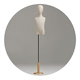 DFJU Kinder-Mannequin-Torso-Körper, Kleiderständer für Babygeschäfte, höhenverstellbar, Kinder-Schnittpuppen mit Kopf, Leinenstoff, 3 Größen (Size : Small-A)