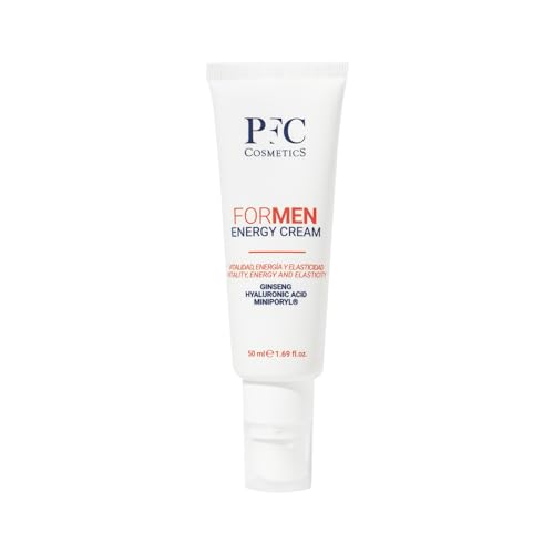 PFC Crema Hombre Día y Noche Energizante Hidratante. 50ml. Aloe Vera y Ácido Hialurónico para Cuidado del Rostro. Crema Facial Uso Diario. Aporta Energia a la piel. Antifatiga