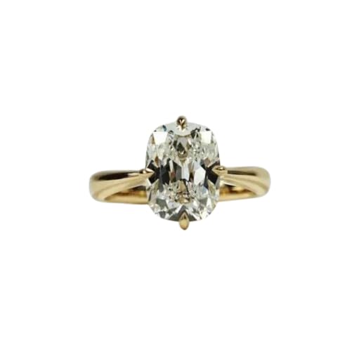 3 CT cushion daimond Cut Engagement Ring,Solitaire Wedding Ring, Compass Setting,women For Her solitire stone gold plated with a transparent,solitire jewellery.