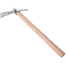 Gralara Stainless Steel Pickaxe Gardening Mattock, Handheld Gardening Hardware Tools, Pick Mattock for Planting, Ice axe